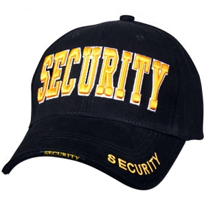 Assorted Ballcap - Security - Gold 3D Letters on Black Cap