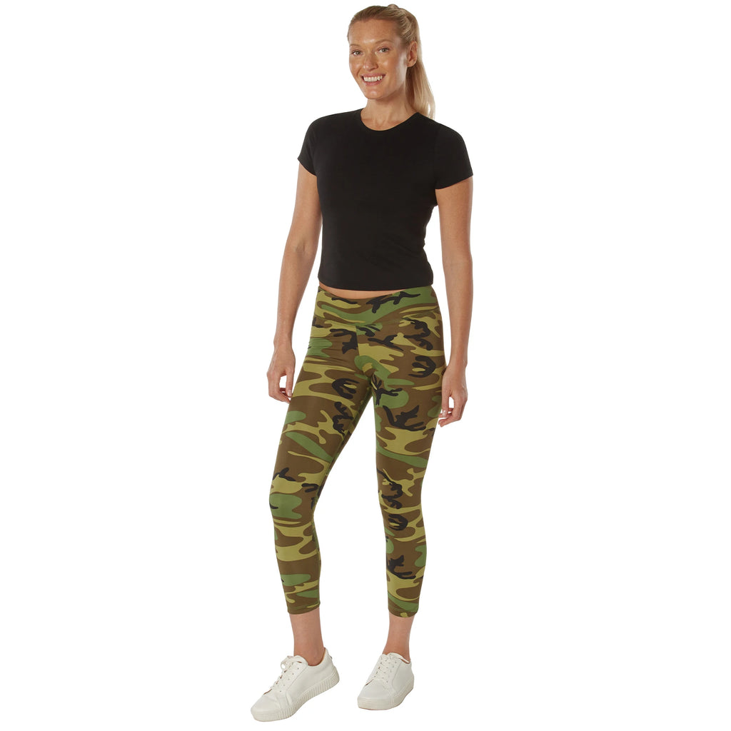 Women's Woodland Camo Performance Workout Leggings – High-Performance Camouflage Leggings