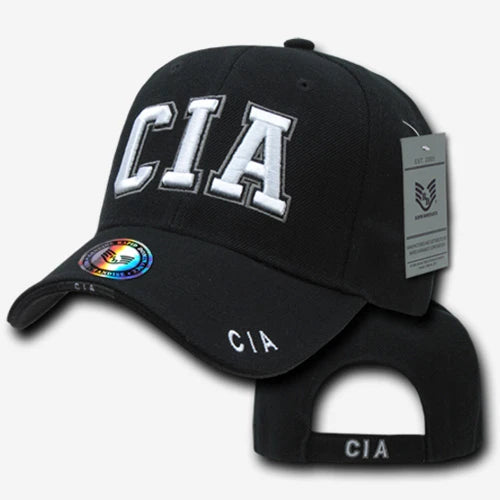 Deluxe Law Enforcement Caps - CIA - Black