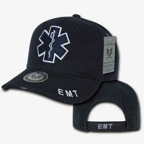 Deluxe Law Enforcement Caps - EMT Cross - Navy Blue