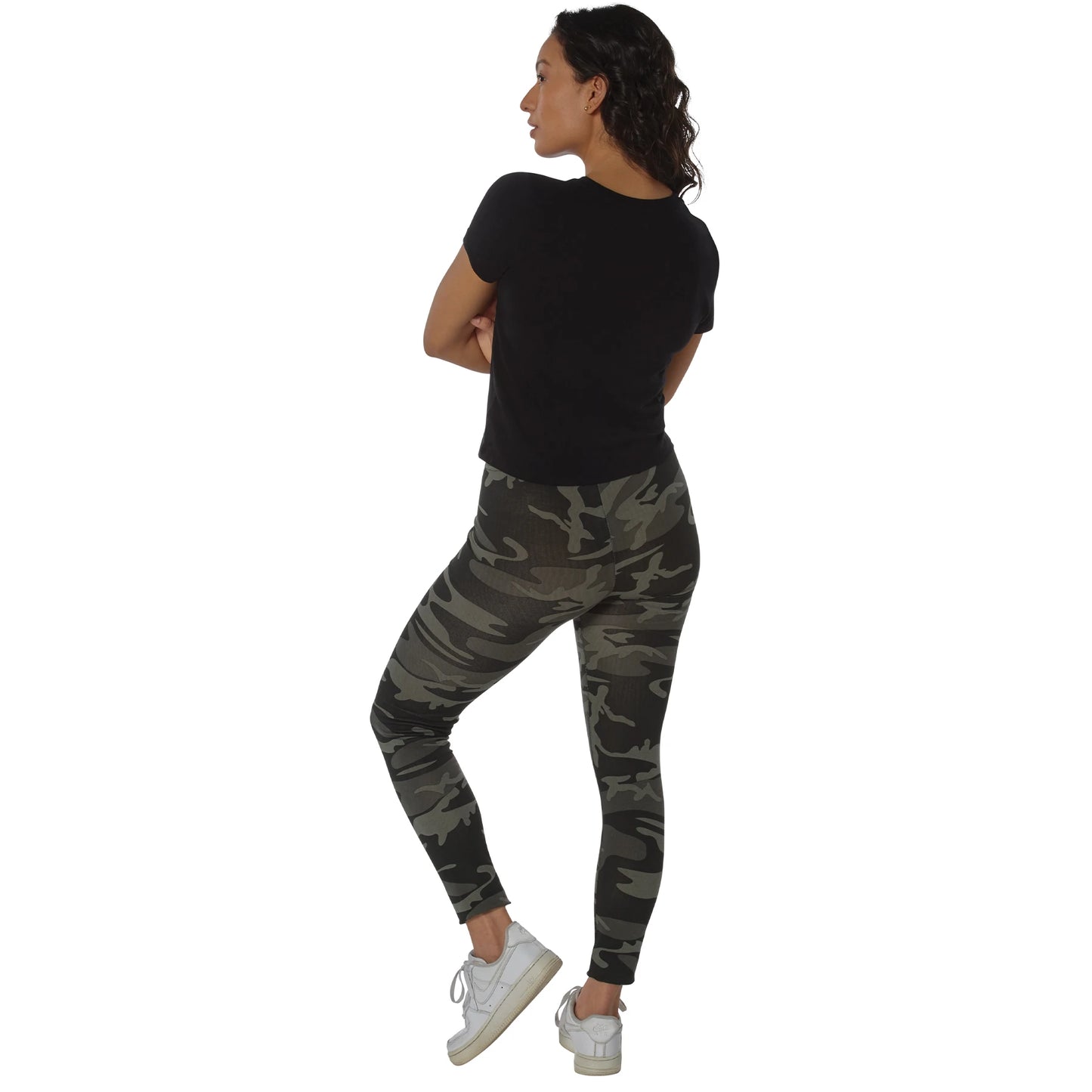 Rothco | Women's Workout Performance Black Camo Leggings with Pockets
