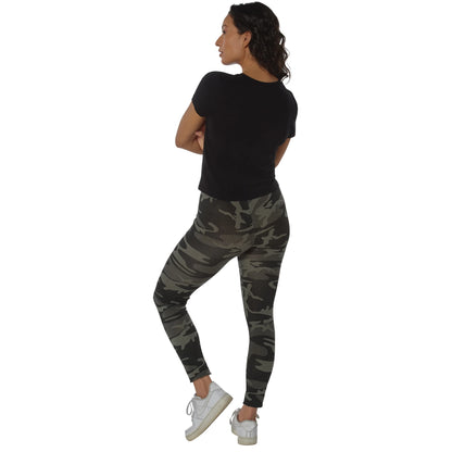Rothco | Women's Workout Performance Black Camo Leggings with Pockets