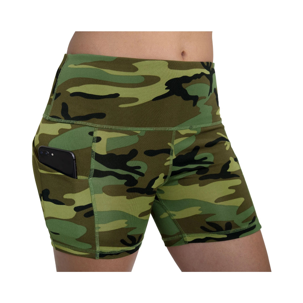 Rothco | Women's Woodland Camo Workout Performance Legging Shorts