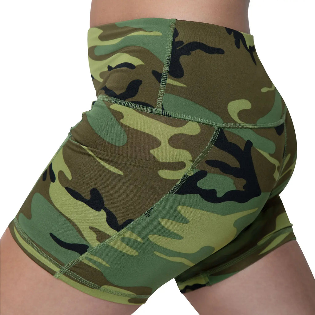 Rothco | Women's Woodland Camo Workout Performance Legging Shorts