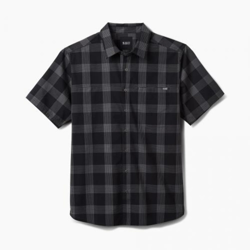 5.11 Tactical Wyatt Short Sleeve Plaid Shirt - Black Plaid 3