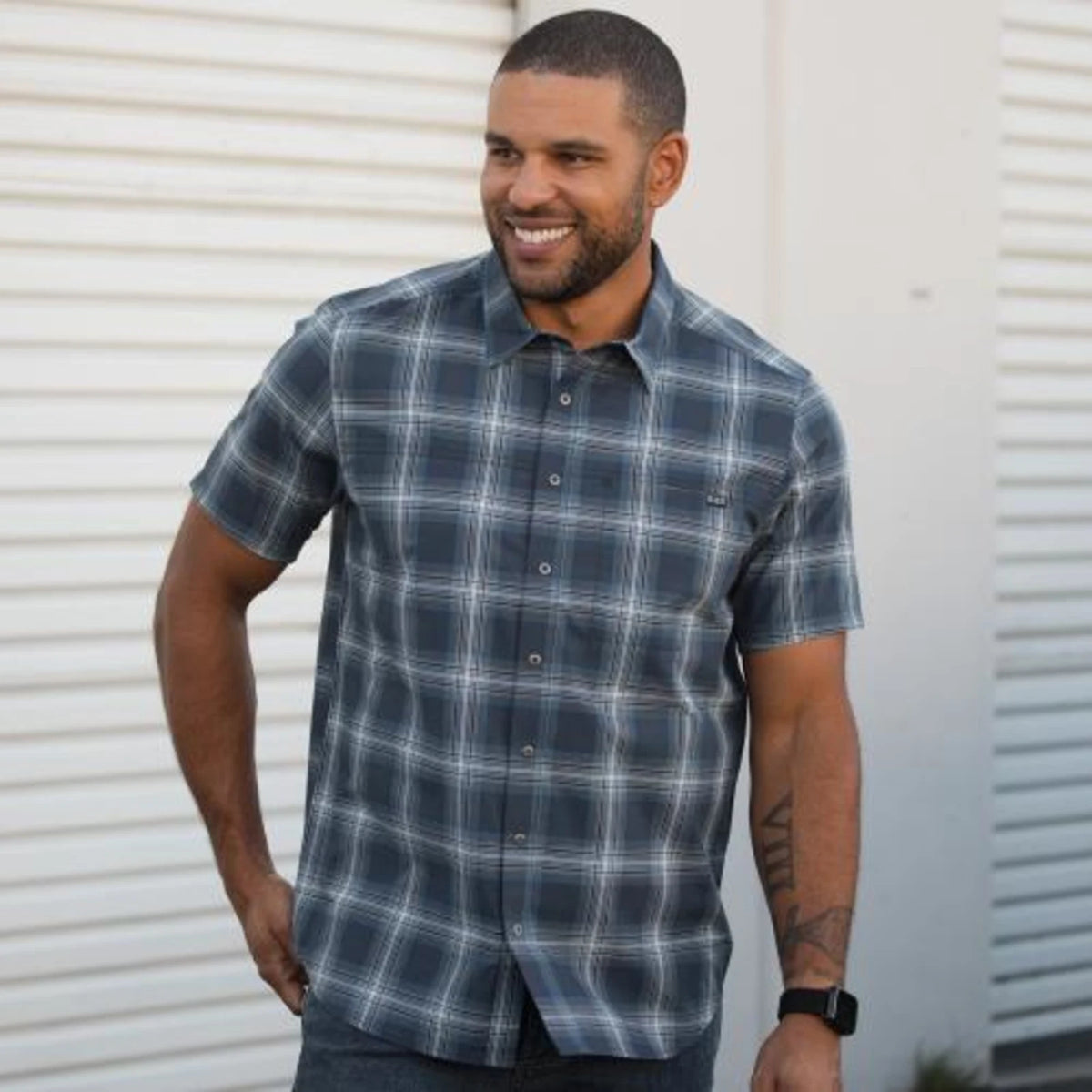 5.11 Tactical Wyatt Short Sleeve Plaid Shirt - Black Plaid 3 — Image 4