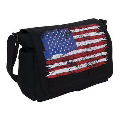 Distressed U.S. Flag Canvas Messenger Bag