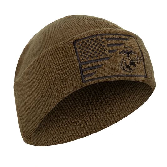 Rothco | USMC Eagle, Globe and Anchor / US Flag Deluxe Fine Knit Watch Cap