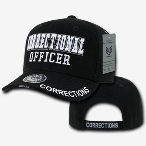Deluxe Law Enforcement Caps - Correctional Officer - Black