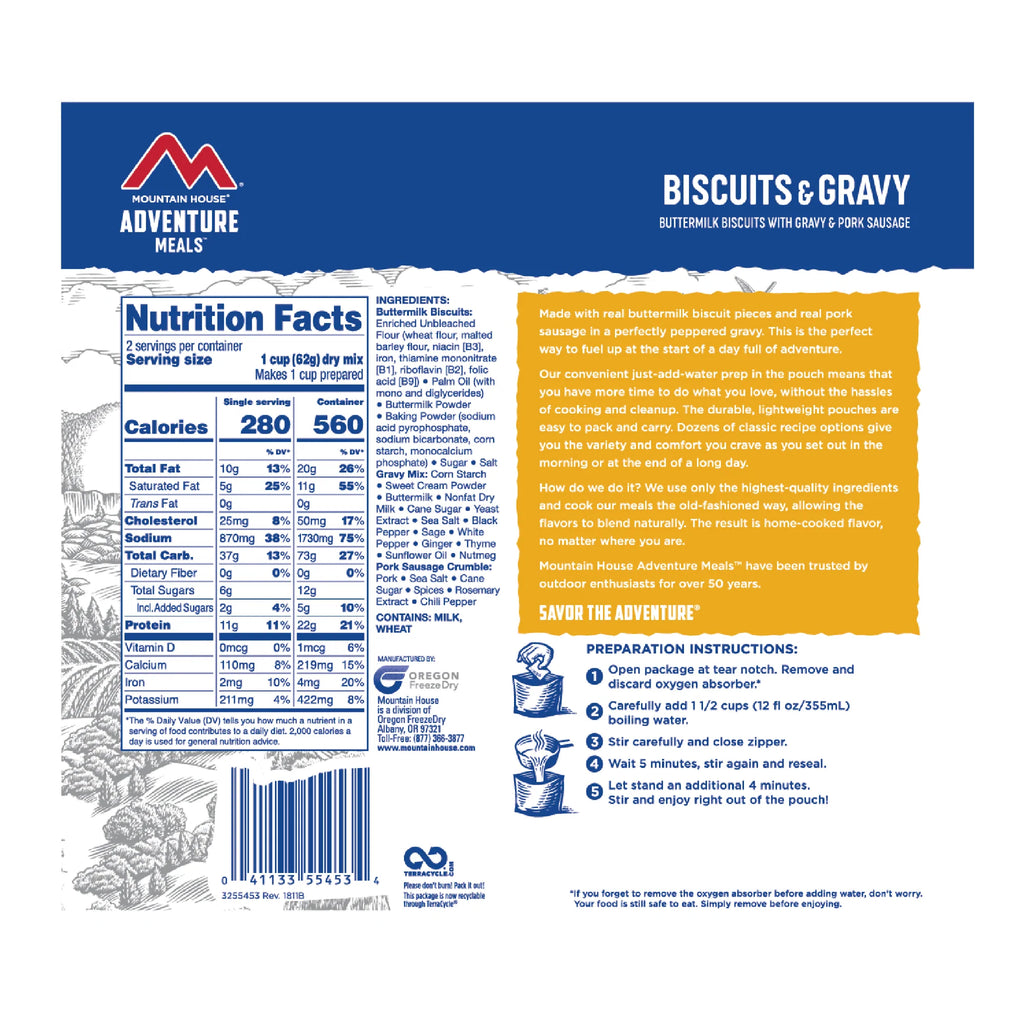 Bisuits & Gravy MRE Pouch | Mountain House