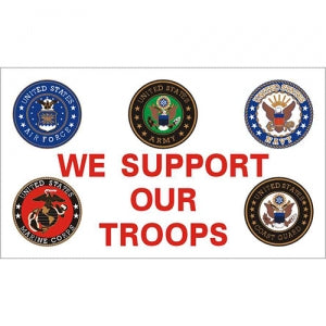 We Support Our Troops Flag - Deluxe 3' x 5'
