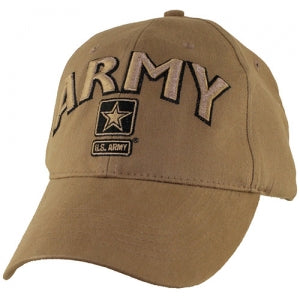 US Army Ballcap ARMY Letters with Army Star - Coyote Brown