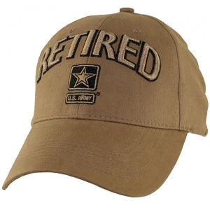 US Army Ballcap - Retired with Army Star - Coyote Brown