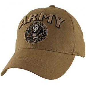 US Army Ballcap - ARMY Letter in 3D with Army Seal - Coyote