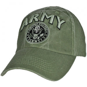 US Army Ballcap - ARMY 3D letters embroidered with Seal - Olive Drab