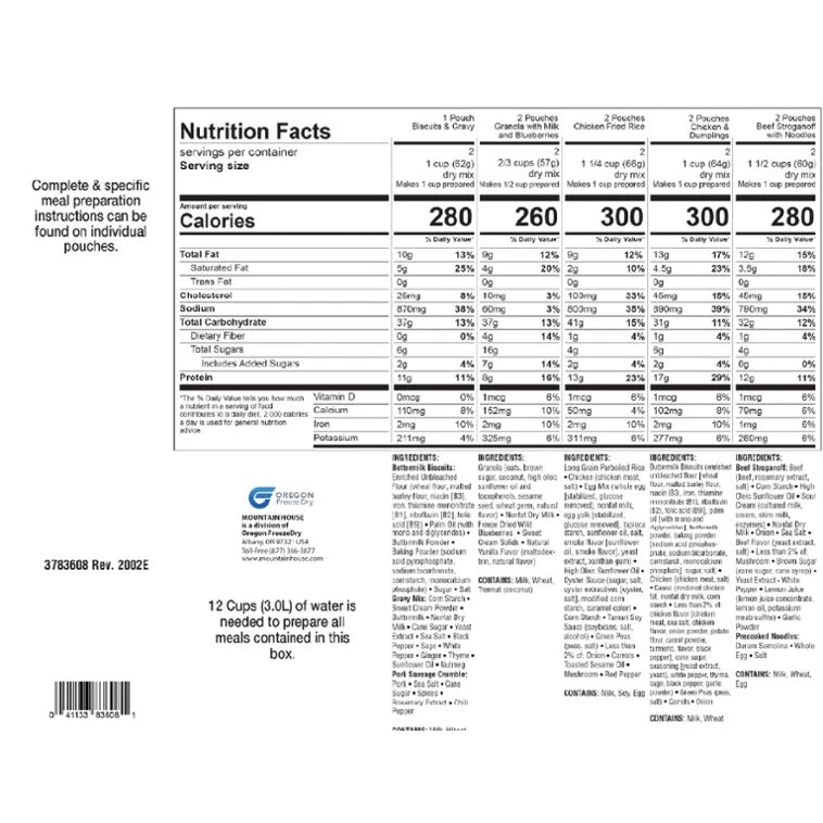 MRE 3 Day Emergency Food Kit | Mountain House