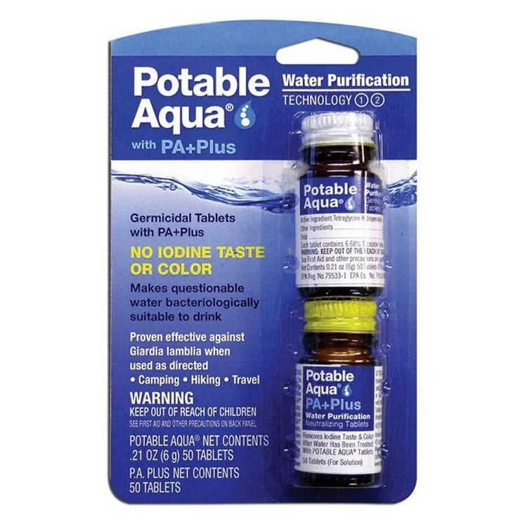 Potable Aqua w/PA+Plus Emergency Drinking Water Tablets - 25 Quart