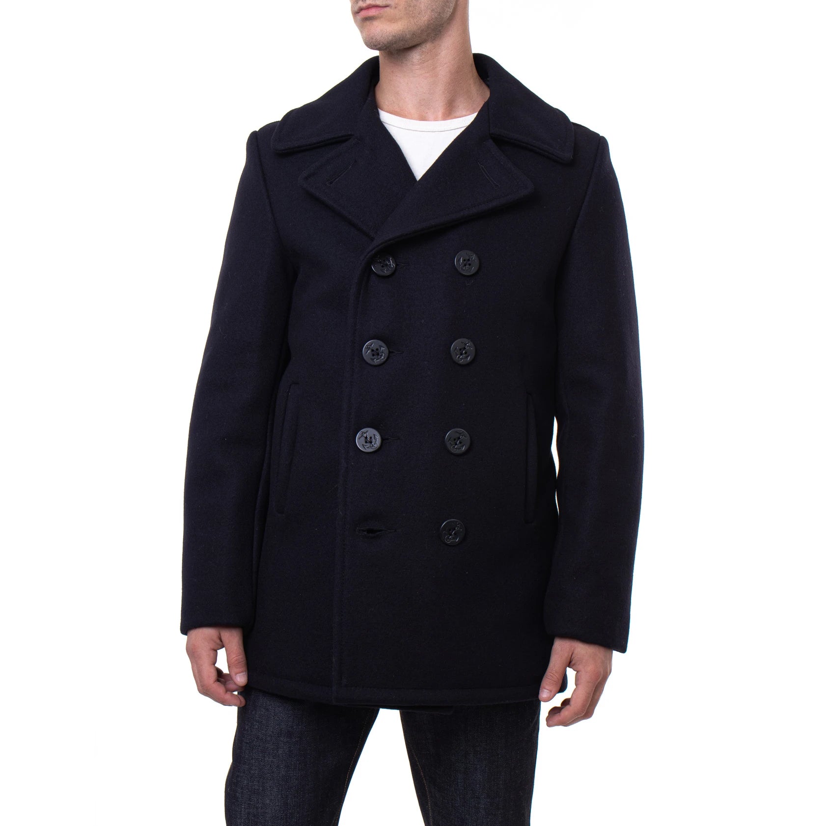 Authentic Pea Coat - Navy - Classic 32 Oz. Melton Wool – Army Navy ...