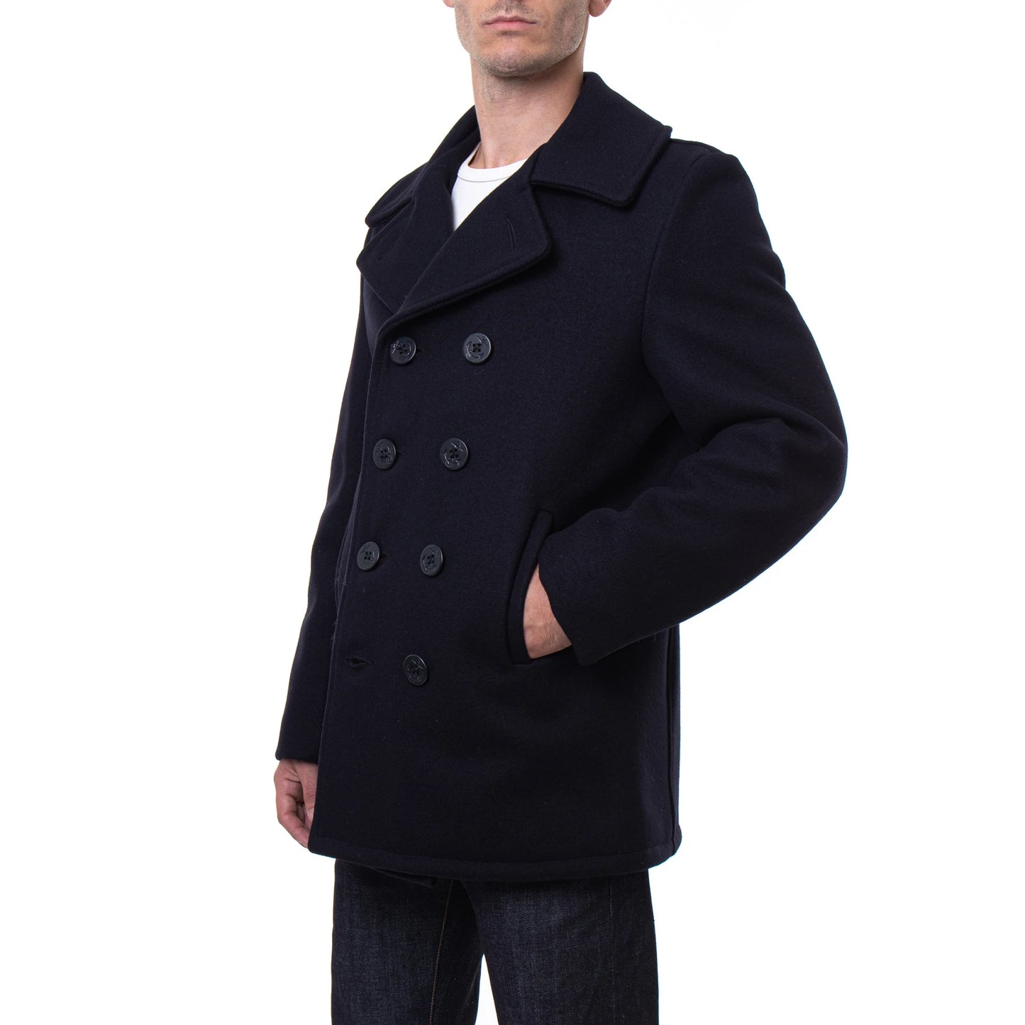 Authentic Pea Coat - Navy - Classic 32 Oz. Melton Wool