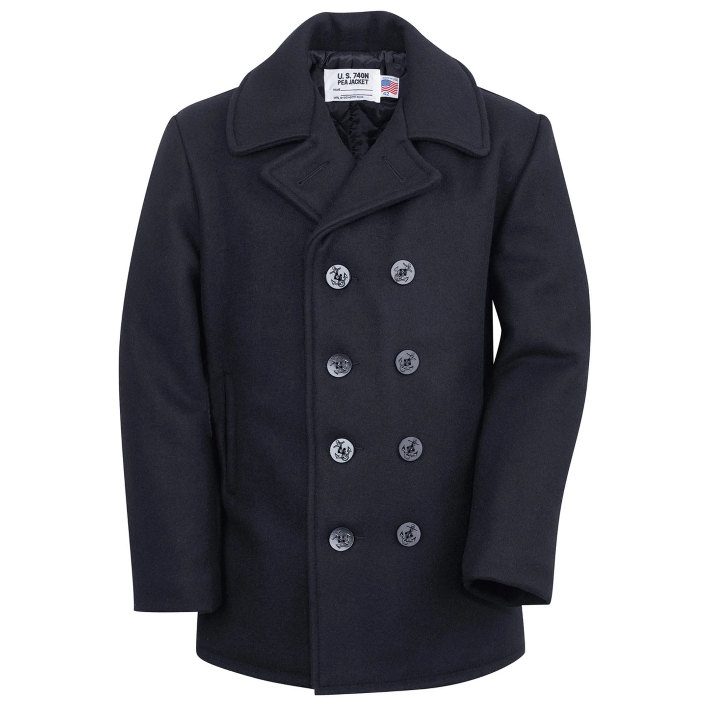 Authentic Pea Coat - Navy - Classic 32 Oz. Melton Wool