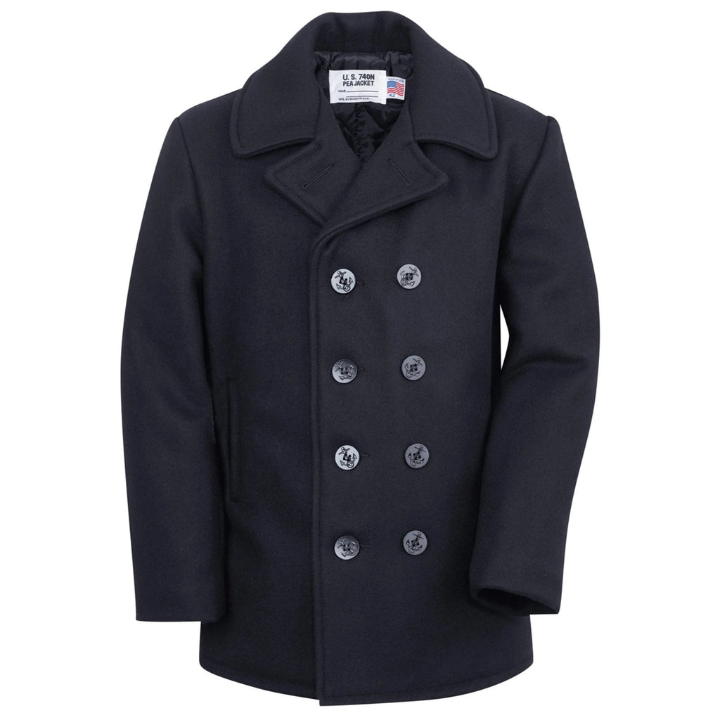 Authentic Pea Coat - Navy - Classic 32 Oz. Melton Wool