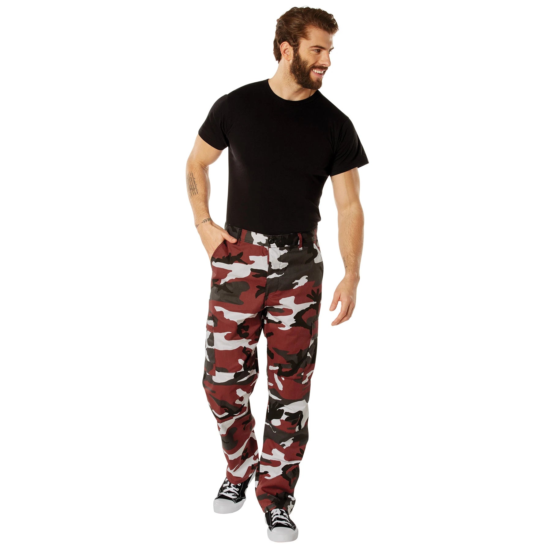 Camo cargo 2025 pants red