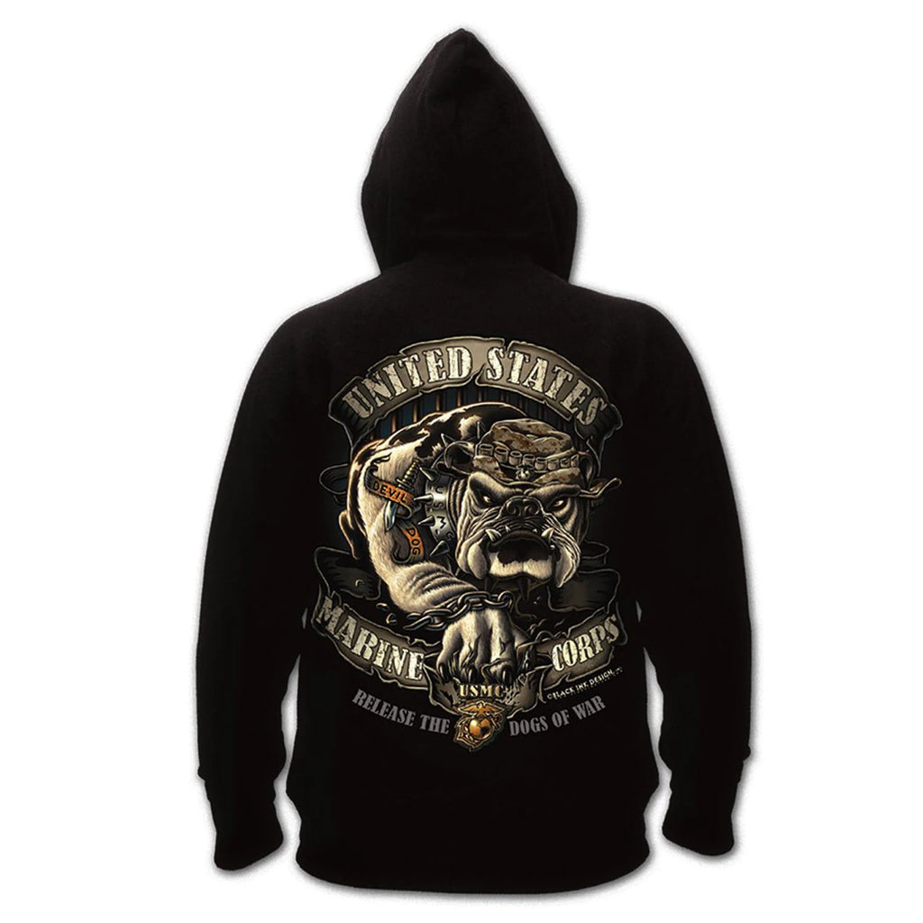Black Ink | USMC Bulldog Pullover Hoodie Sweatshirt