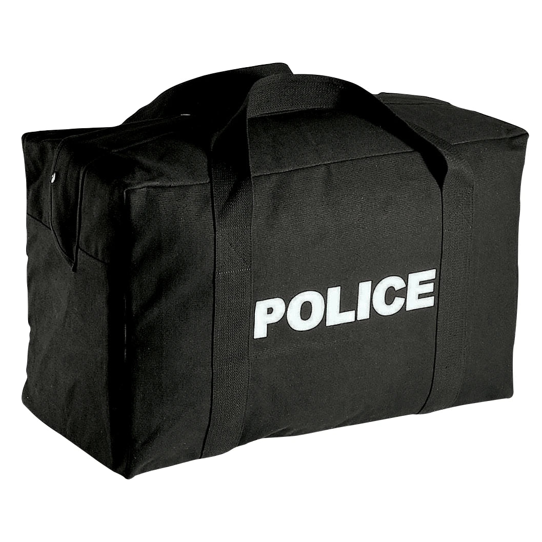 Black Police Logo Canvas Gear Bag - Large