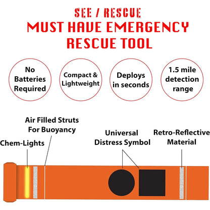 SEE/RESCUE® Streamer Survival Tool - 25' Distress Signal Streamer