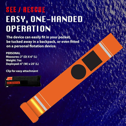 SEE/RESCUE® Streamer Survival Tool - 25' Distress Signal Streamer