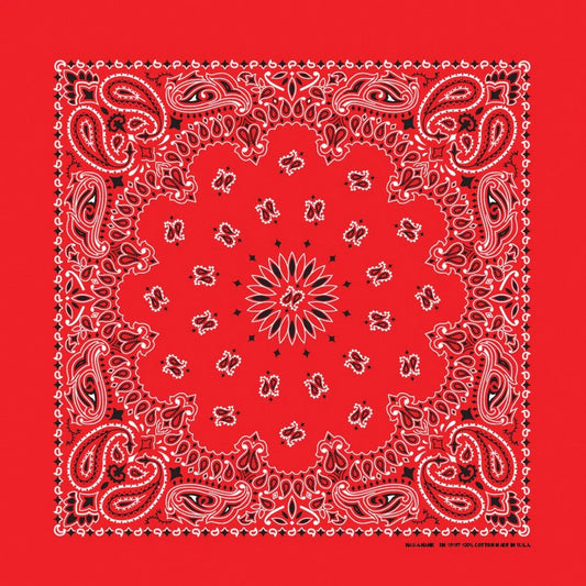 Red Paisley Print Bandana