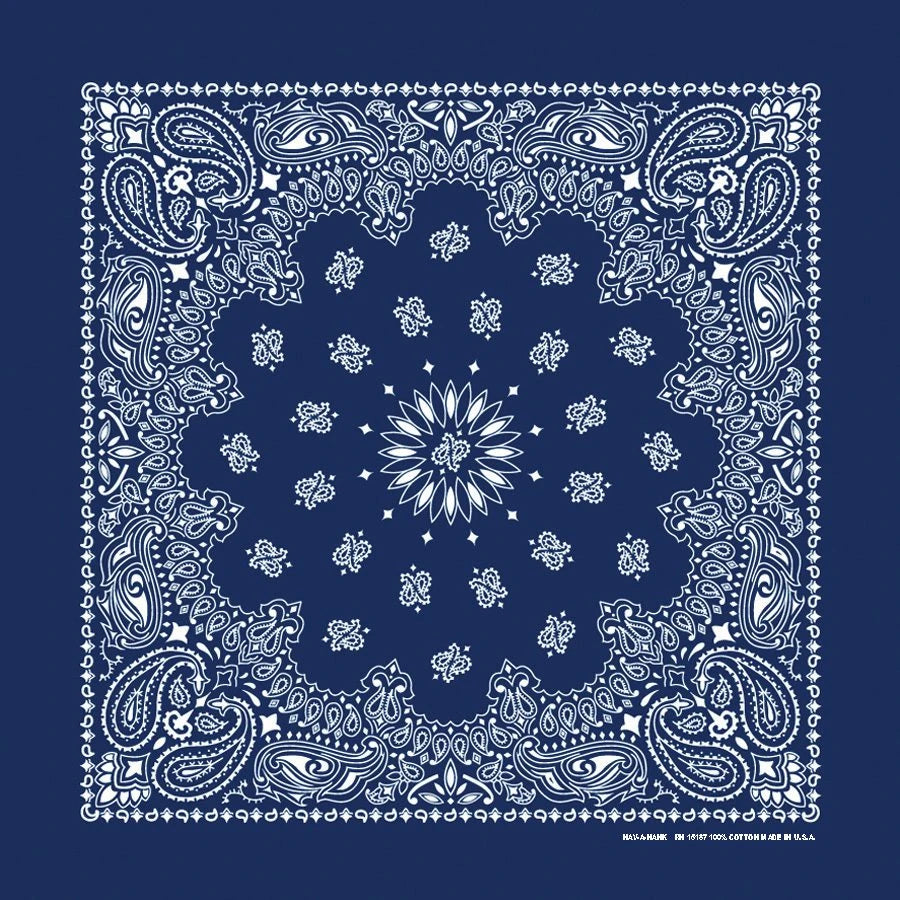 Navy Blue Paisley Print Bandana