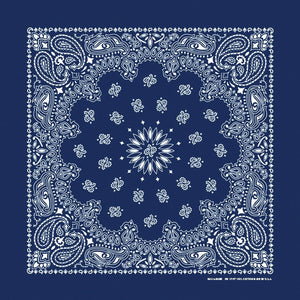 Navy Blue Paisley Print Bandana