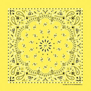 Yellow Paisley Print Bandana