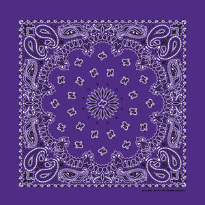 Purple Paisley Print Bandana