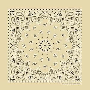 Beige Paisley Print Bandana