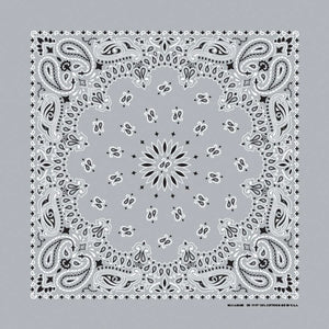 Silver Paisley Print Bandana