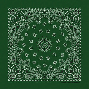 Hunter Green Paisley Print Bandana