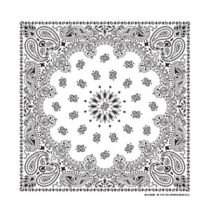 White Paisley Print Bandana
