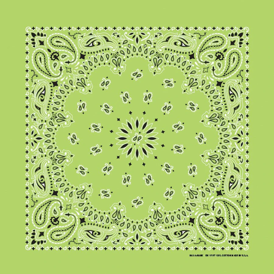 Lime Paisley Print Bandana