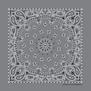 Charcoal Paisley Print Bandana