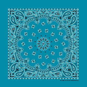 Turquoise Paisley Print Bandana