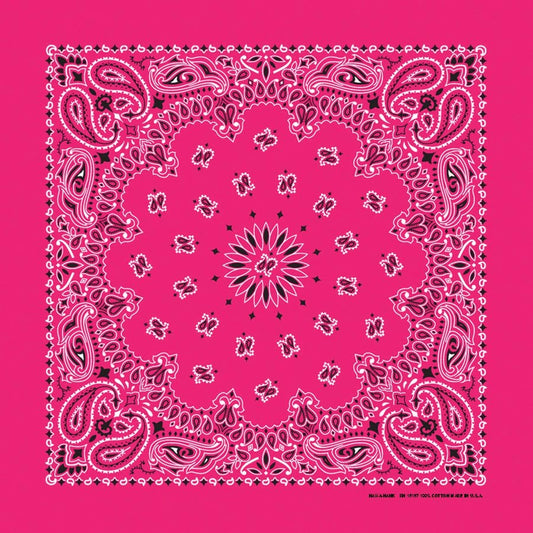 Hot Pink Paisley Print Bandana