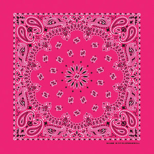 Hot Pink Paisley Print Bandana
