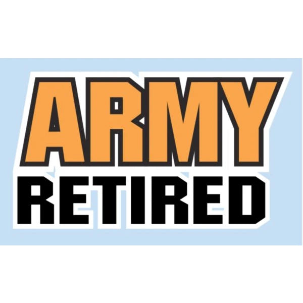 U.S. Army Decal - 5.125" x 2.9" - Army Retired