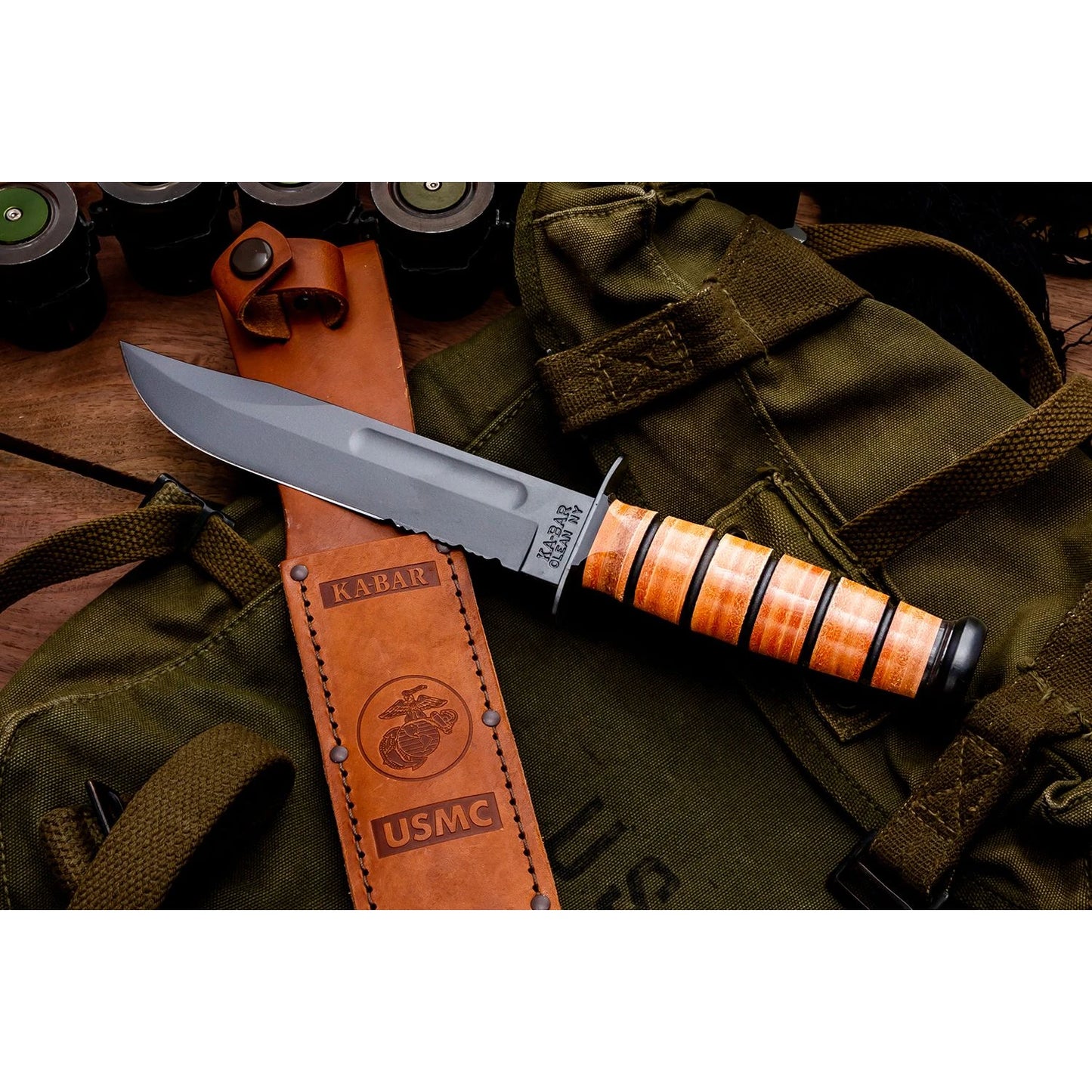 KA-BAR - USMC Serrated Edge Knife - Full Size - KA1218