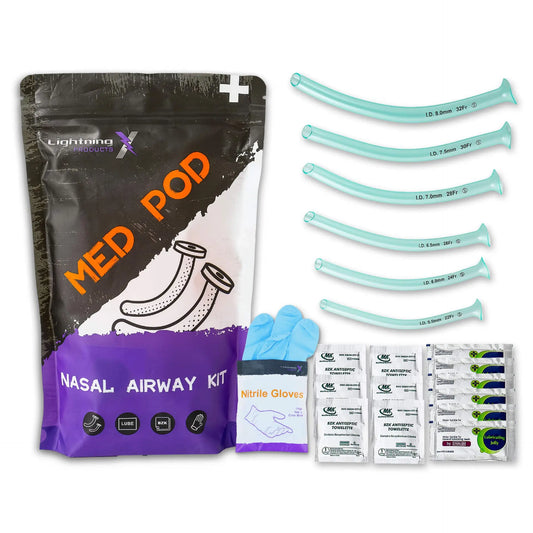 Lightning X NPA Kit – Complete Nasopharyngeal Airway Set with Lube & Case (6 Sizes)