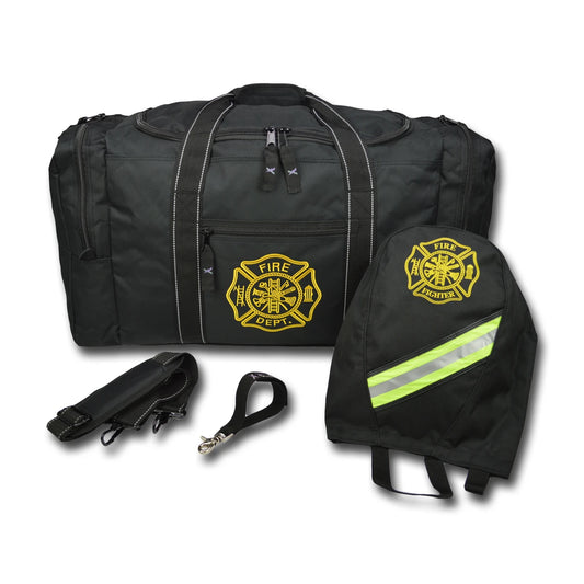 Value Step-In Turnout Gear Bag Package – Including Turnout Bag, SCBA Mask Bag, Shoulder Strap & Glove Holder