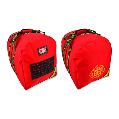 Compact Boot Style Firefighter Turnout Gear Bag w/ Triple Trim Reflective & Maltese Cross Logo