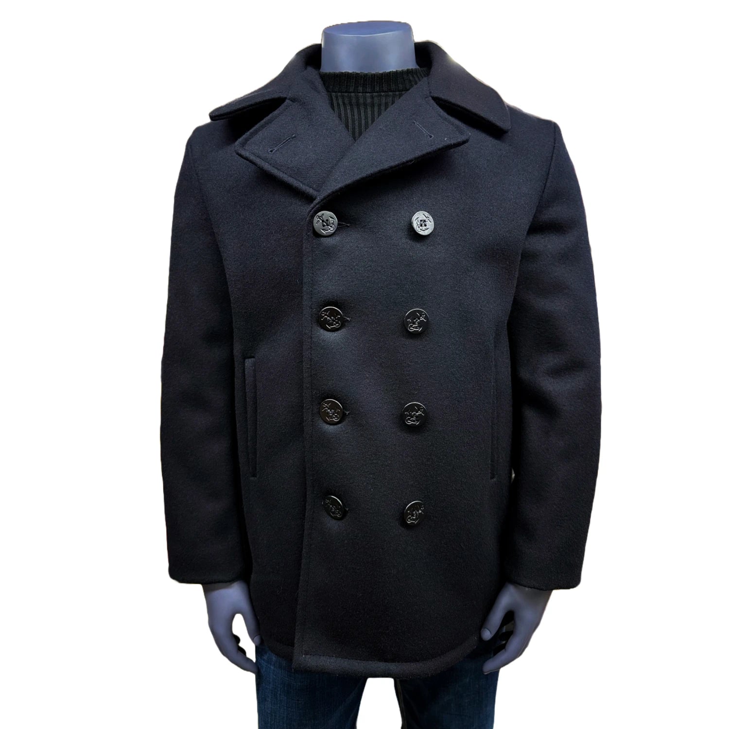 Authentic Pea Coat - Navy - Classic 32 Oz. Melton Wool – Army Navy ...